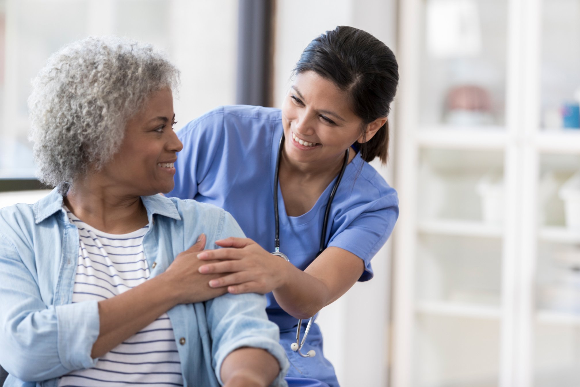 Nurse with senior patient